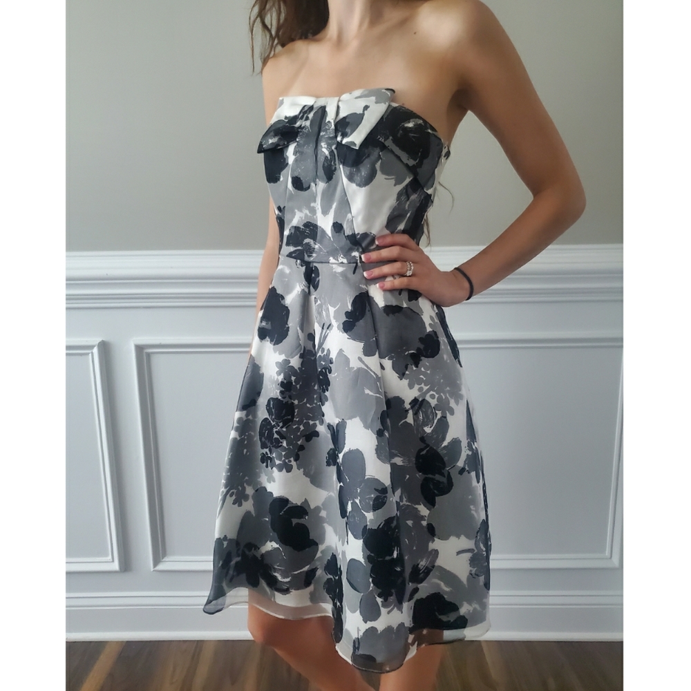 WHBM Floral Strapless Dress